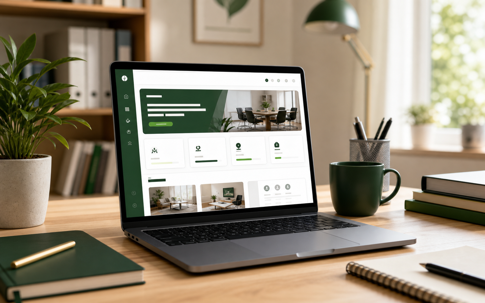 Online training platform on a laptop